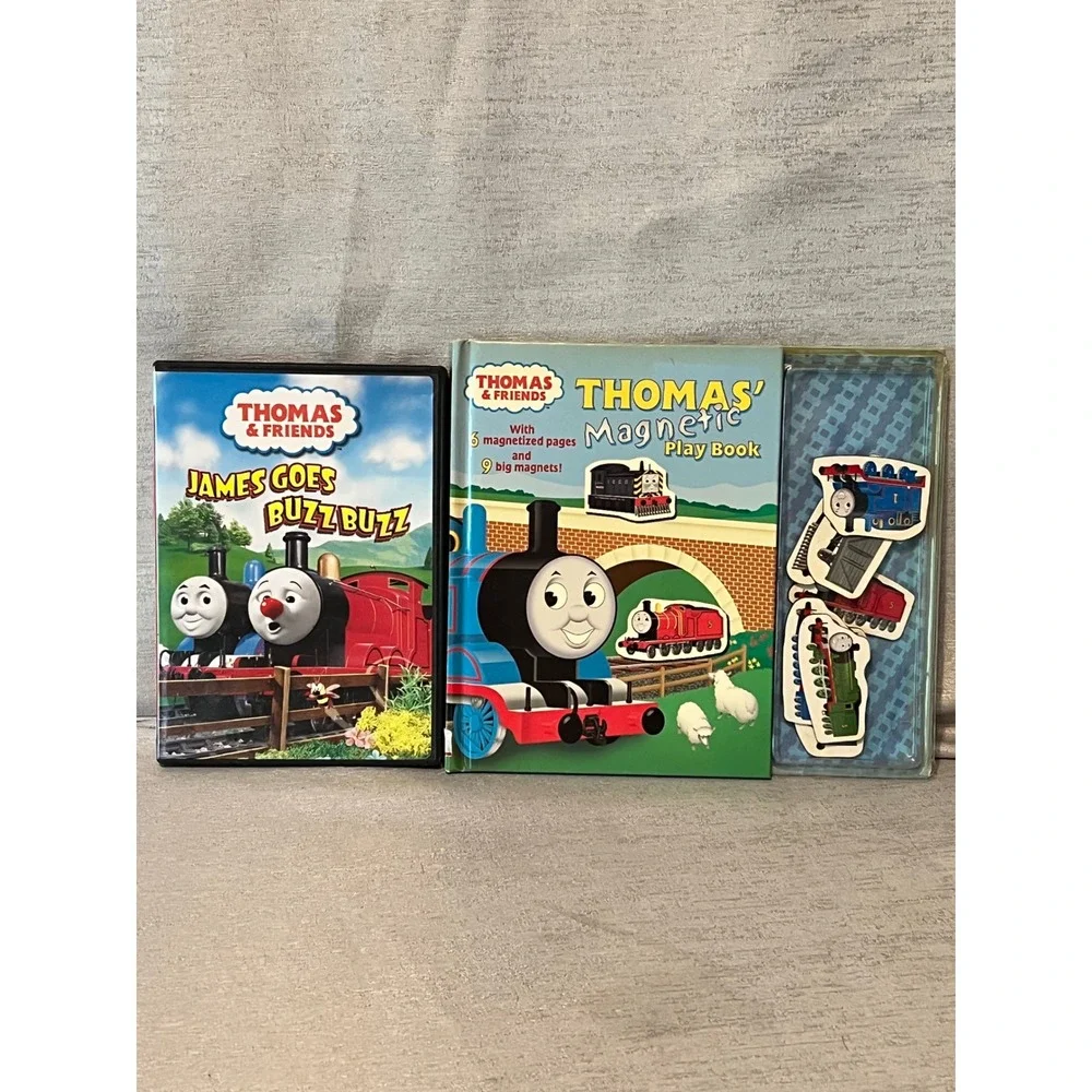 Thomas & Friends James Goes Buzz Buzz DVD and Magnetic Play Book Set Bundle